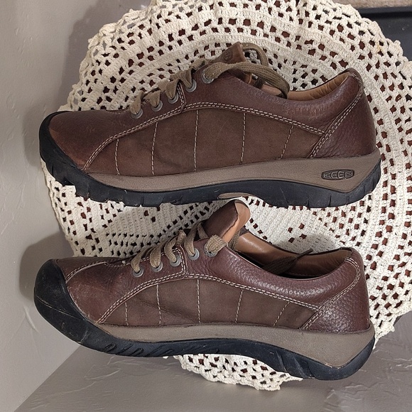 KEEN Presidio Leather Shoes Size 8.5W Brown - Picture 4 of 8